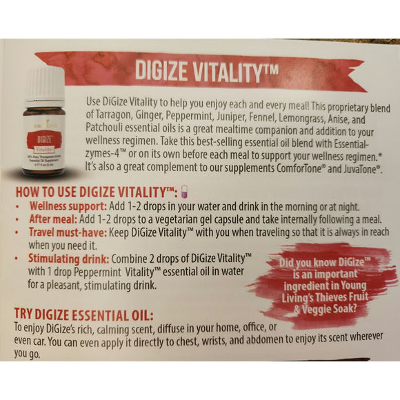 NEW! Young Living DIGIZE Vitality therapeautic-grade essential oil 5ml - Picture 3 of 3